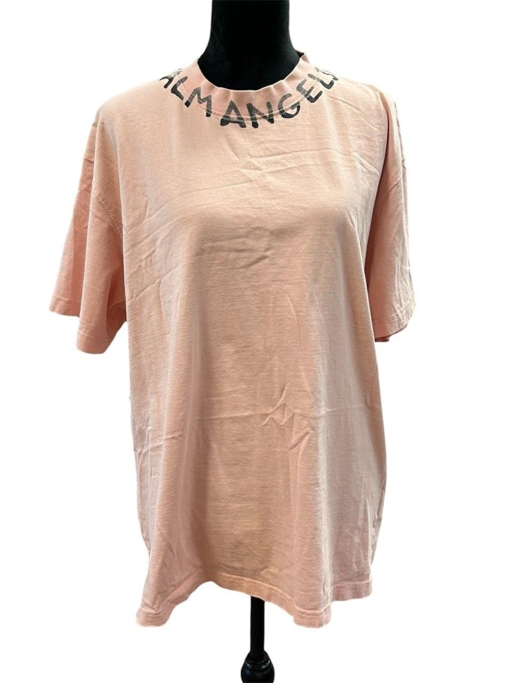 Palm Angels Peach Crewneck Tee with Neck Logo Sz:M (unisex/oversized fit)